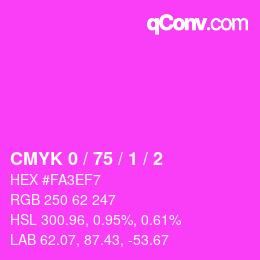カラーコード: CMYK 0 / 75 / 1 / 2 | qconv.com