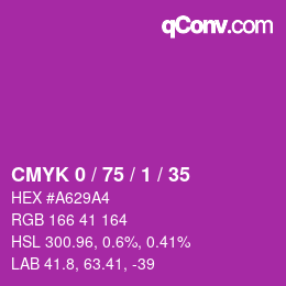 Color code: CMYK 0 / 75 / 1 / 35 | qconv.com