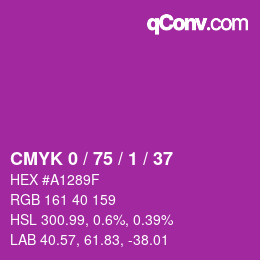 カラーコード: CMYK 0 / 75 / 1 / 37 | qconv.com