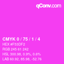 Farbcode: CMYK 0 / 75 / 1 / 4 | qconv.com