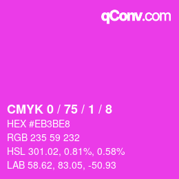 Color code: CMYK 0 / 75 / 1 / 8 | qconv.com
