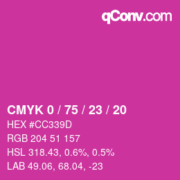Color code: CMYK 0 / 75 / 23 / 20 | qconv.com
