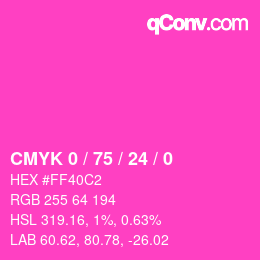 カラーコード: CMYK 0 / 75 / 24 / 0 | qconv.com