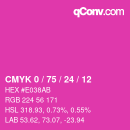 Color code: CMYK 0 / 75 / 24 / 12 | qconv.com
