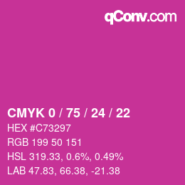 Color code: CMYK 0 / 75 / 24 / 22 | qconv.com