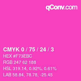カラーコード: CMYK 0 / 75 / 24 / 3 | qconv.com
