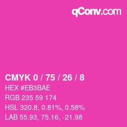 Color code: CMYK 0 / 75 / 26 / 8 | qconv.com