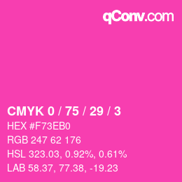 Color code: CMYK 0 / 75 / 29 / 3 | qconv.com