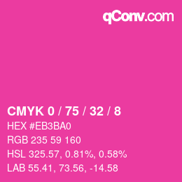 Color code: CMYK 0 / 75 / 32 / 8 | qconv.com