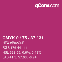 Color code: CMYK 0 / 75 / 37 / 31 | qconv.com