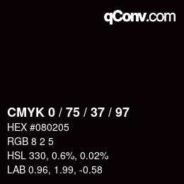 Color code: CMYK 0 / 75 / 37 / 97 | qconv.com