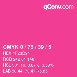 Color code: CMYK 0 / 75 / 39 / 5 | qconv.com