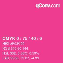 Color code: CMYK 0 / 75 / 40 / 6 | qconv.com