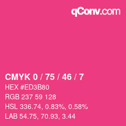 Código de color: CMYK 0 / 75 / 46 / 7 | qconv.com