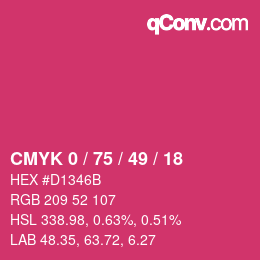 Código de color: CMYK 0 / 75 / 49 / 18 | qconv.com