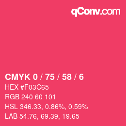 Color code: CMYK 0 / 75 / 58 / 6 | qconv.com