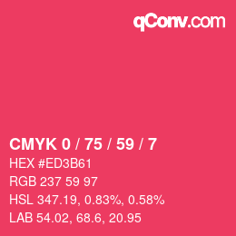 Color code: CMYK 0 / 75 / 59 / 7 | qconv.com