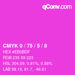 Color code: CMYK 0 / 75 / 5 / 8 | qconv.com