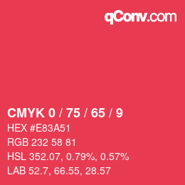 Color code: CMYK 0 / 75 / 65 / 9 | qconv.com