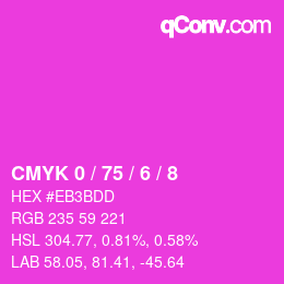 Color code: CMYK 0 / 75 / 6 / 8 | qconv.com