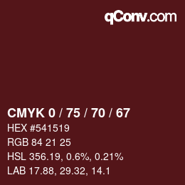 Color code: CMYK 0 / 75 / 70 / 67 | qconv.com