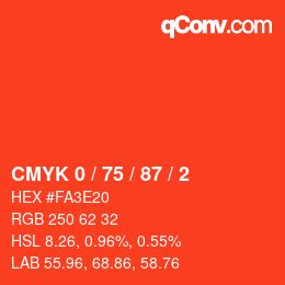 Color code: CMYK 0 / 75 / 87 / 2 | qconv.com