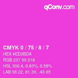 Color code: CMYK 0 / 75 / 8 / 7 | qconv.com