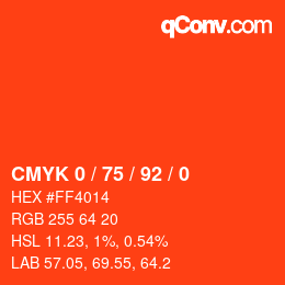 Color code: CMYK 0 / 75 / 92 / 0 | qconv.com