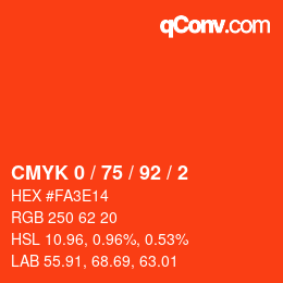 Color code: CMYK 0 / 75 / 92 / 2 | qconv.com