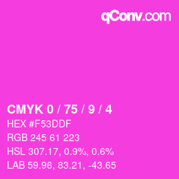 颜色代码: CMYK 0 / 75 / 9 / 4 | qconv.com