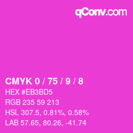 Color code: CMYK 0 / 75 / 9 / 8 | qconv.com
