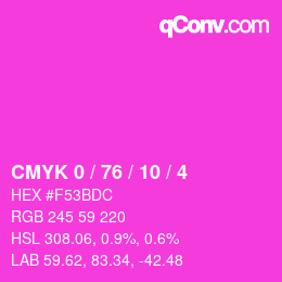 Color code: CMYK 0 / 76 / 10 / 4 | qconv.com