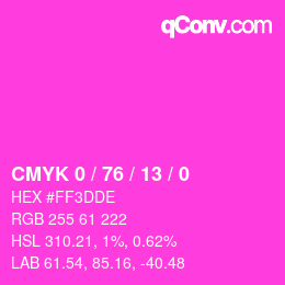 Color code: CMYK 0 / 76 / 13 / 0 | qconv.com