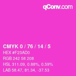 Color code: CMYK 0 / 76 / 14 / 5 | qconv.com