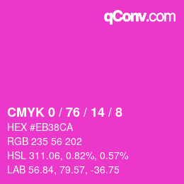 カラーコード: CMYK 0 / 76 / 14 / 8 | qconv.com