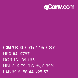 Color code: CMYK 0 / 76 / 16 / 37 | qconv.com