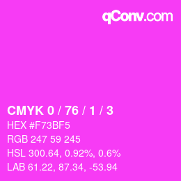颜色代码: CMYK 0 / 76 / 1 / 3 | qconv.com