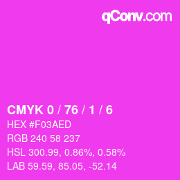 Color code: CMYK 0 / 76 / 1 / 6 | qconv.com
