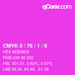 カラーコード: CMYK 0 / 76 / 1 / 8 | qconv.com