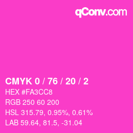 Color code: CMYK 0 / 76 / 20 / 2 | qconv.com