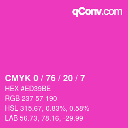 Color code: CMYK 0 / 76 / 20 / 7 | qconv.com
