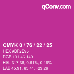 Farbcode: CMYK 0 / 76 / 22 / 25 | qconv.com