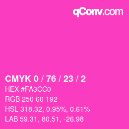 颜色代码: CMYK 0 / 76 / 23 / 2 | qconv.com
