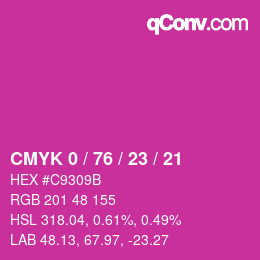 カラーコード: CMYK 0 / 76 / 23 / 21 | qconv.com