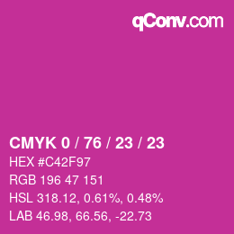 Color code: CMYK 0 / 76 / 23 / 23 | qconv.com