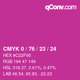 Color code: CMYK 0 / 76 / 23 / 24 | qconv.com