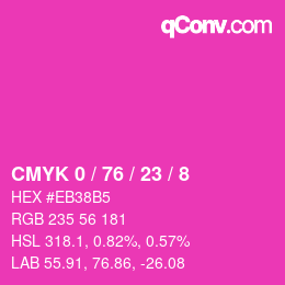 Color code: CMYK 0 / 76 / 23 / 8 | qconv.com