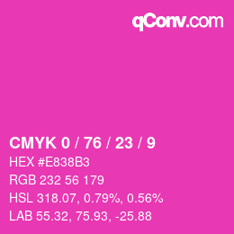 Color code: CMYK 0 / 76 / 23 / 9 | qconv.com