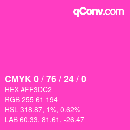 カラーコード: CMYK 0 / 76 / 24 / 0 | qconv.com