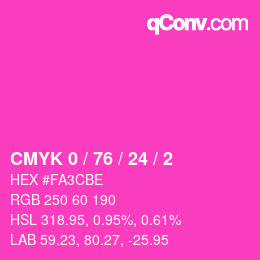 カラーコード: CMYK 0 / 76 / 24 / 2 | qconv.com